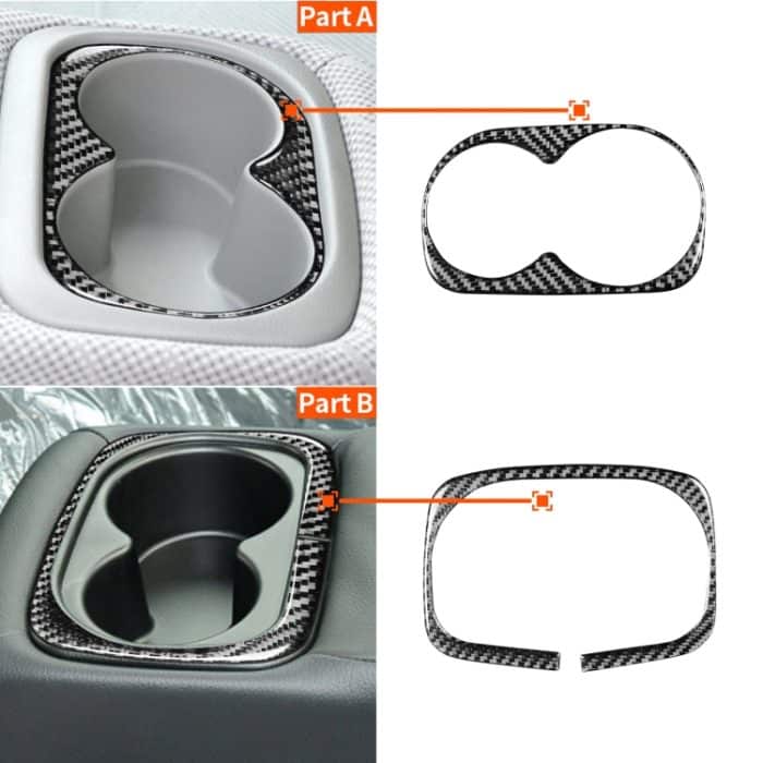 2 in 1 Autokohle-Kohlenstofffaser-Heckwasser-Becher-Halter-Panel-dekorativer Aufkleber für Honda Civic 8. Generation 2006-2011, linke und rechte Antrieb universell – Bild 6