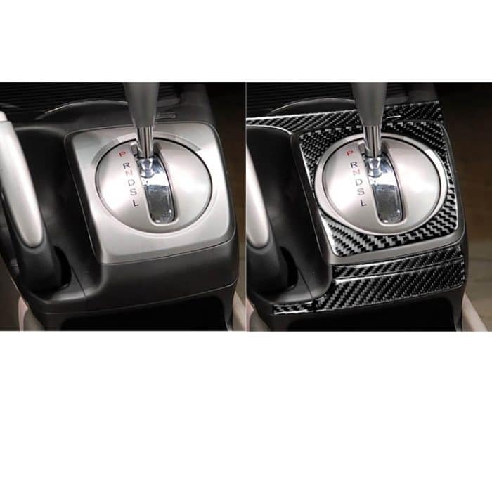 7 in 1 Autokohle-Kohlenstofffaser-Handwerkzeug + Wasser-Tasse-Halter dekorativer Aufkleber für Honda Civic 8. Generation 2006-2011, linke Fahrt – Bild 5