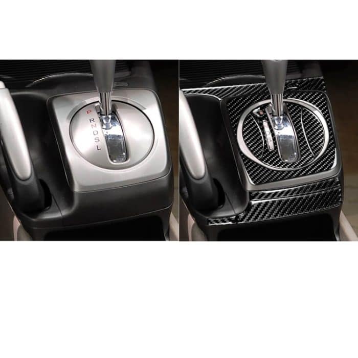 10 in 1 Autokohle-Kohlenstofffaser Automatische Ausrüstung + Wasser-Tasse-Halter dekorativer Aufkleber für Honda Civic 8. Generation 2006-2011, linke Fahrt – Bild 5