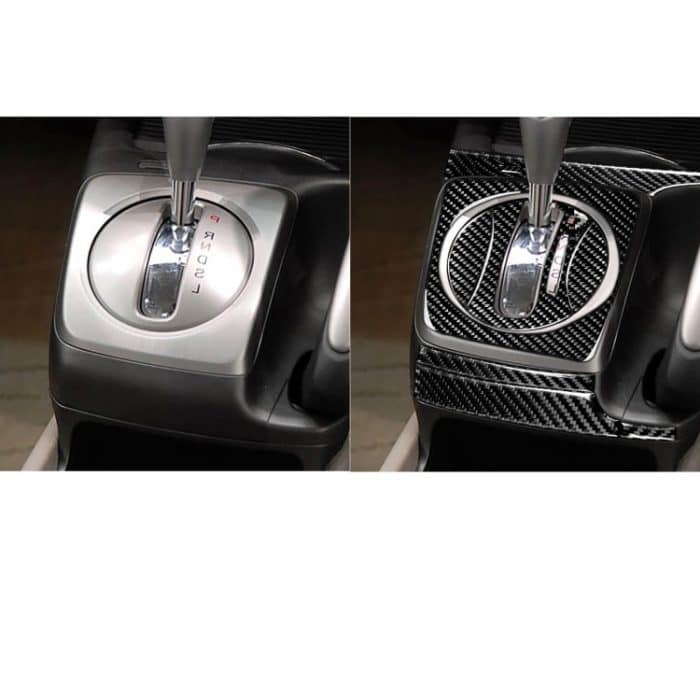 8 in 1 Auto Kohlefaser Automatisches Getriebe-Set dekorativer Aufkleber für Honda Civic 8. Generation 2006-2011, Rechtsfahrt – Bild 6