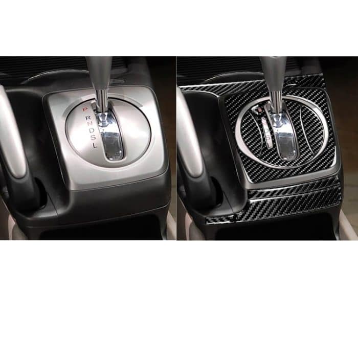 8 in 1 Auto Kohlefaser Automatisches Getriebe-Set dekorativer Aufkleber für Honda Civic 8. Generation 2006-2011, linke Fahrt – Bild 6