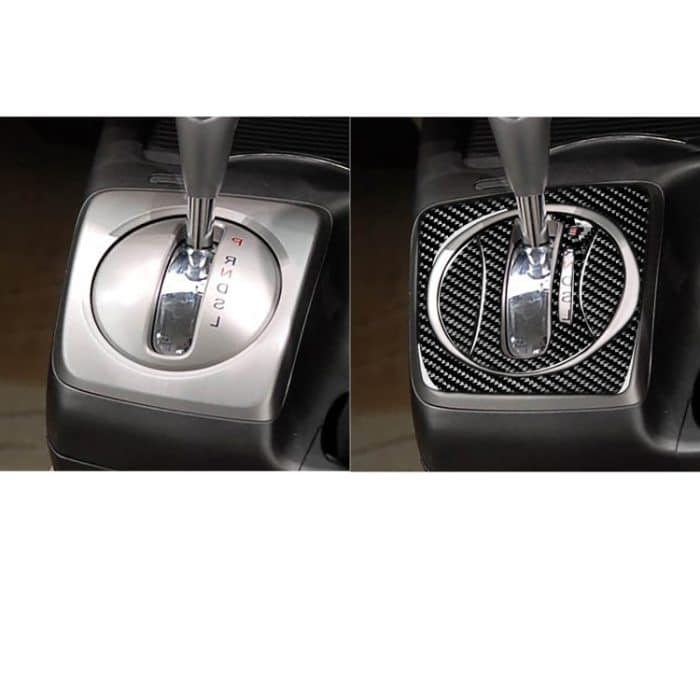 4 in 1 Auto Kohlenstofffaser Automatischer Gang Set Dekorativer Aufkleber für Honda Civic 8. Generation 2006-2011, Rechtsfahrt – Bild 5