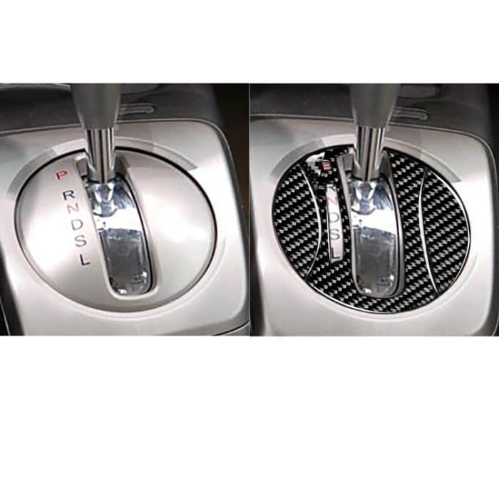 3 in 1 Autokohle-Kohlenstofffaser Automatikgetriebe dekorativer Aufkleber für Honda Civic 8. Generation 2006-2011, linke Fahrt – Bild 5