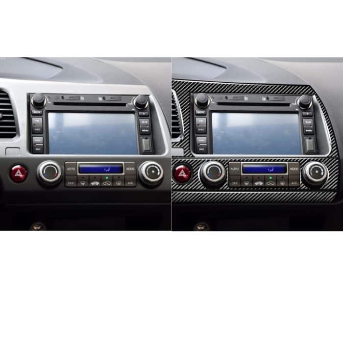 7 in 1 Auto Kohlefaserinstrument-Panel-Set dekorativer Aufkleber für Honda Civic 8. Generation 2006-2011, linke Fahrt – Bild 5