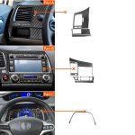 7 in 1 Auto Kohlefaserinstrument-Panel-Set dekorativer Aufkleber für Honda Civic 8. Generation 2006-2011, linke Fahrt – Bild 6