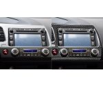 3 in 1 Auto Kohlefaser Zentralsteuerung Navigationsplatte Dekorativer Aufkleber für Honda Civic 8. Generation 2006-2011, linke Fahrt – Bild 5