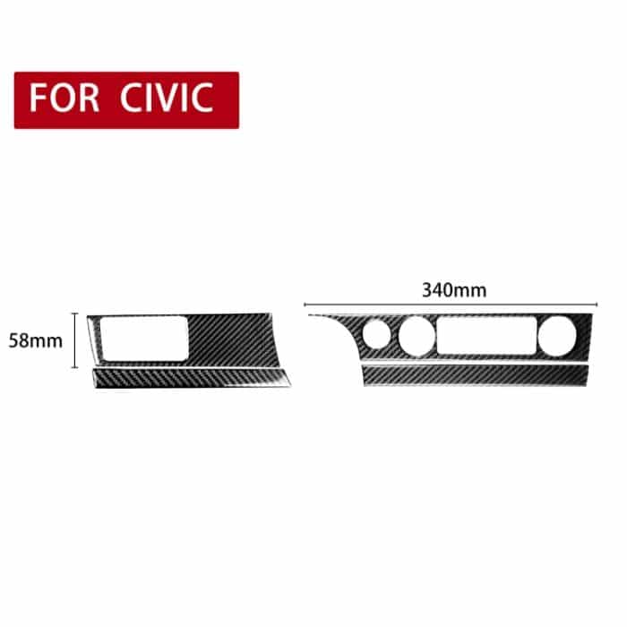 4 in 1 Autokohle-Kohlenstofffaser-Klimaanlage + Scheinwerferschalter-Panel dekorativer Aufkleber für Honda Civic 8. Generation 2006-2011, linke Fahrt – Bild 2