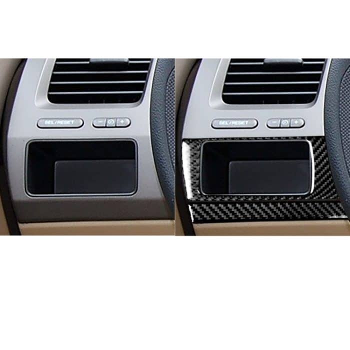 2 in 1 Autokohle-Kohlenstofffaser-Scheinwerfer-Schalttafel dekorativer Aufkleber für Honda Civic 8. Generation 2006-2011, linke Fahrt – Bild 5