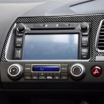 Auto Kohlefaser Navigationsplatte Dekorativer Aufkleber für Honda Civic 8. Generation 2006-2011, Rechtsfahrt – Bild 5