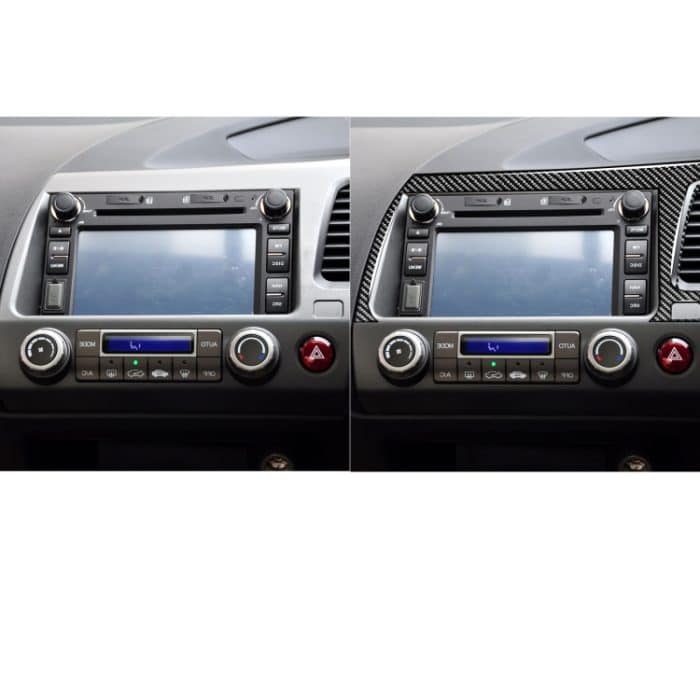 Auto Kohlefaser Navigationsplatte Dekorativer Aufkleber für Honda Civic 8. Generation 2006-2011, Rechtsfahrt – Bild 6