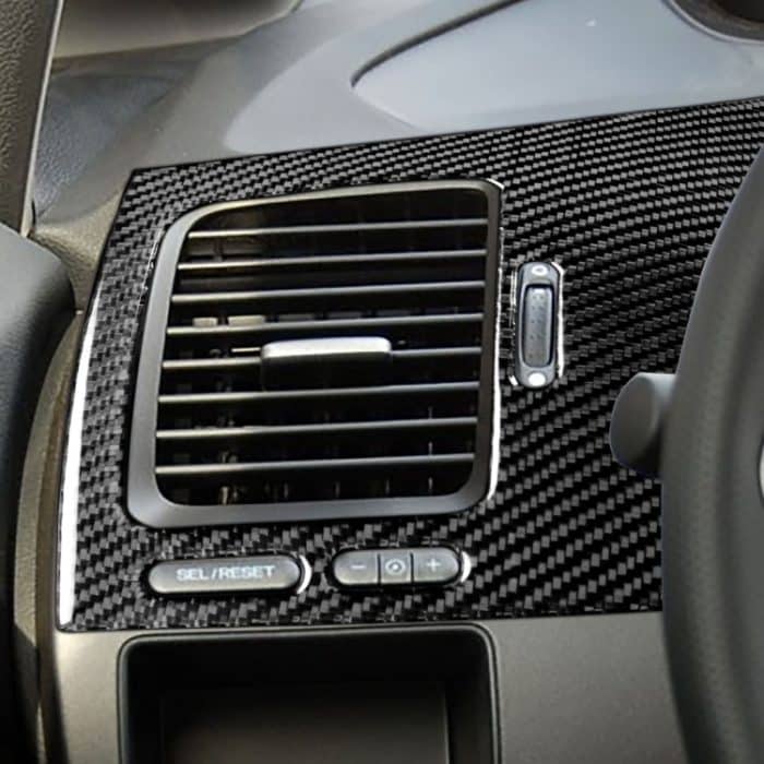 Auto Kohlenstofffaser-Fahrer-Sitz der linken Seitenluftauslassplatte dekorativer Aufkleber für Honda Civic 8. Generation 2006-2011, linke Fahrt – Bild 5