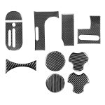 10 in 1 Autokohle-Kohlenstoff-Faser-Getriebe-Konsole Water Cup Halter dekorativer Aufkleber für Jeep Wrangler JK 2007-2010, linke Fahrt