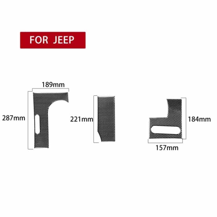 3 in 1 Auto Kohlenstofffaserzahnradkonsole Dekorativer Aufkleber für Jeep Wrangler JK 2007-2010, linke Fahrt – Bild 2