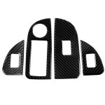 4 in 1 Autokohle-Kohlenstofffaser-Fenster-Knopf-Panel dekorativer Aufkleber für Alfa Romeo Giulia 2017-2019, rechts fahren