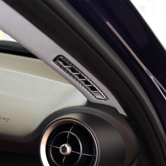 2 in 1 Auto Kohlenstofffaser A-Säule Air Outlet Panel Dekorativer Aufkleber für Alfa Romeo Giulia 2017-2019, links und rechts Antrieb universell – Bild 5