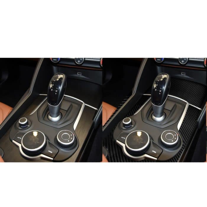 3 in 1 auto kohlenstofffaserzahnradrahmen panel dekorativer aufkleber für alfa romeo giulia 2017-2019, rechts fahren – Bild 6