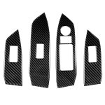 Auto Carbon Fiber Fenstertasten Panel Dekorative Aufkleber für Mazda CX-5 2017-2018, linke Fahrt