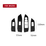 Auto Carbon Fiber Fenstertasten Panel Dekorative Aufkleber für Mazda CX-5 2017-2018, linke Fahrt – Bild 2