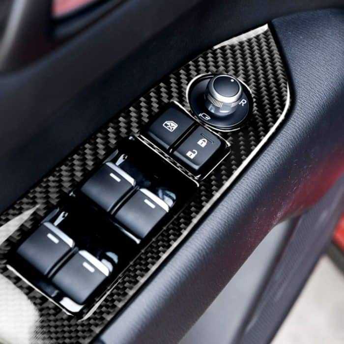 Auto Carbon Fiber Fenstertasten Panel Dekorative Aufkleber für Mazda CX-5 2017-2018, linke Fahrt – Bild 5