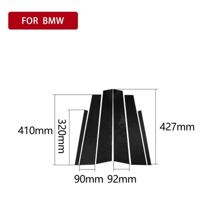 Auto Kohlefaser B Säule dekorative Aufkleber für BMW 3er G20 / G28 / 325LI / 330D / 335 2019-2020, linke und rechte Antrieb universell – Bild 2