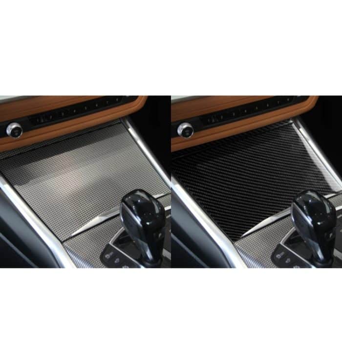 2 in 1 Autokohle-Kohlenstofffaser-Wasser-Tasse-Abdeckung dekorativer Aufkleber für BMW 3-Serie G20 / G28 / 325LI / 330D / 335 2019-2020, linke Fahrt – Bild 6