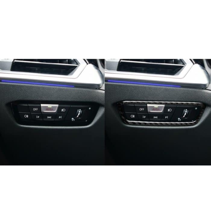 Auto Kohlenstofffaserscheinwerfer-Anpassungsrahmen dekorativer Aufkleber für BMW 3-Serie G20 / G28 / 325LI / 330D / 335 2019-2020, linke und rechte Antrieb universell – Bild 6