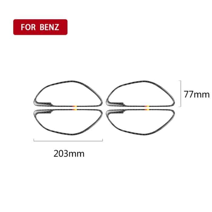 4 PCS Car Carbon Fiber Deutscher Farbgriff Dekorativer Aufkleber für Mercedes-Benz C Klasse W205 2015-2018 / GLC X253 2016-2018, Links- und Rechtsantrieb Universal – Bild 2