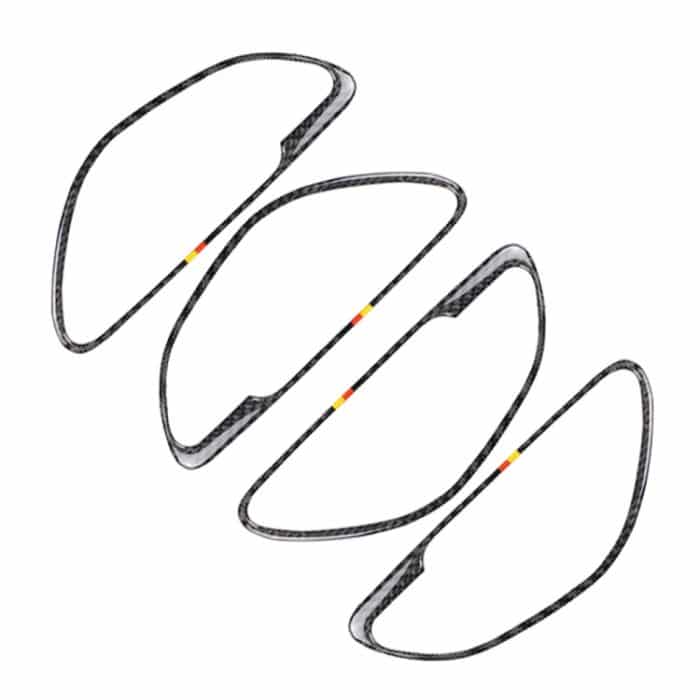 4 PCS Car Carbon Fiber Deutscher Farbgriff Dekorativer Aufkleber für Mercedes-Benz C Klasse W205 2015-2018 / GLC X253 2016-2018, Links- und Rechtsantrieb Universal – Bild 3