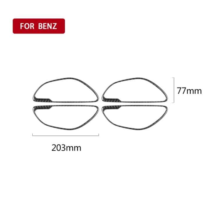 4 PCS Car Carbon Fiber Einfarbiger Griff Dekorativer Aufkleber für Mercedes-Benz C Klasse W205 2015-2018 / GLC X253 2016-2018, Links- und Rechtsantrieb Universal – Bild 2