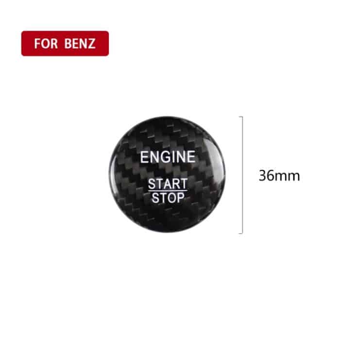 Auto Carbon Fiber Solid Color Ein-Klick-Startknopf Dekorativer Aufkleber für Mercedes-Benz Links- und Rechtsantrieb Universal – Bild 2