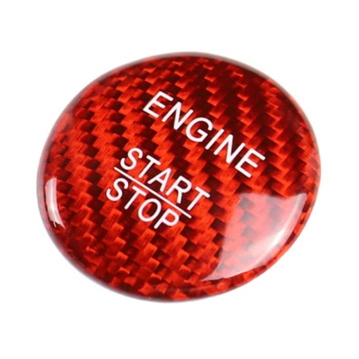Auto Carbon Fiber Red Ein-Klick-Startknopf Dekorativer Aufkleber für Mercedes-Benz Links- und Rechtsantrieb Universal – Bild 3