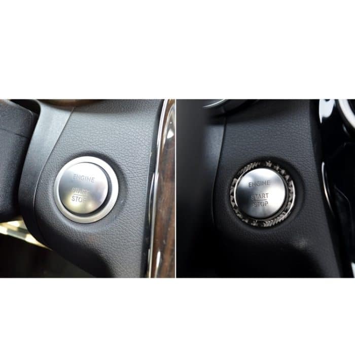 Auto Carbon Fiber Solid Color Ein-Klick-Startring Dekorativer Aufkleber für Mercedes-Benz Links- und Rechtsantrieb Universal – Bild 5