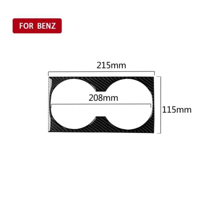 Auto Carbon Faser Solid Color Wasserbecherhalter Panel B Dekorativer Aufkleber für Mercedes-Benz GLE 2015-2017 / GLS 2016-2018 / ML 2012-2015 / GL 2013-2015, Links- und Rechtsantrieb Universal – Bild 2