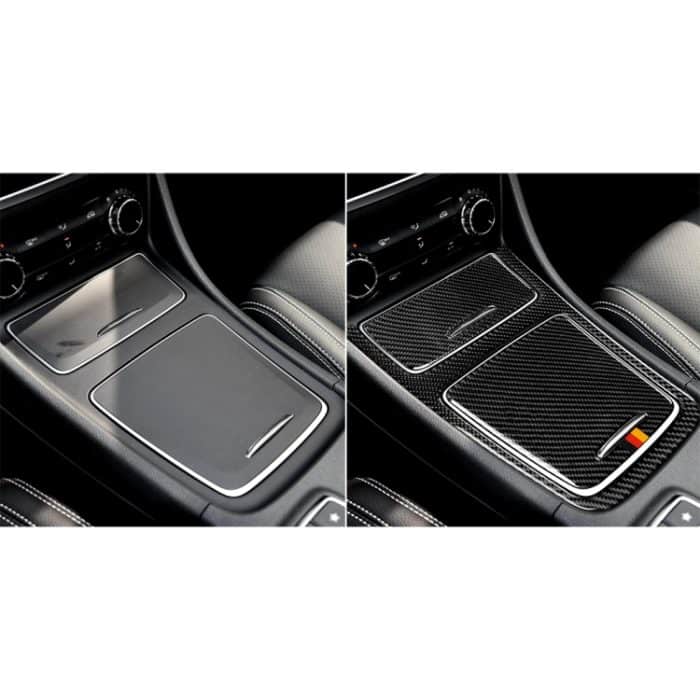 Auto Kohlefaser Deutsche Farbe Zentrales Bedienfeld Dekorativer Aufkleber für Mercedes-Benz A Klasse 2013-2018 / CLA 2013-2017 / GLA 2013-2017, Links- und Rechtsantrieb Universal – Bild 5