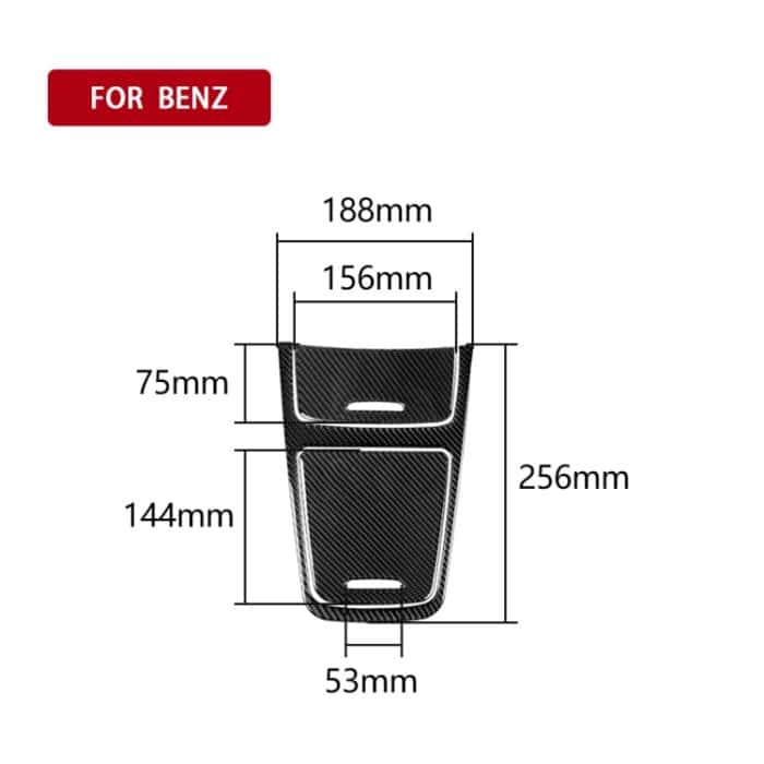 Auto Carbon Fiber Solid Color Zentrales Bedienfeld Dekorativer Aufkleber für Mercedes-Benz A Klasse 2013-2018 / CLA 2013-2017 / GLA 2013-2017, Links- und Rechtsantrieb Universal – Bild 2