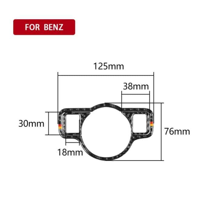 Auto Carbon Fiber Solid Color Scheinwerferschalter D Dekorativer Aufkleber für Mercedes-Benz A 2013-2018 / B Klasse 2013-2018 / C Klasse 2007-2013, Links- und Rechtsantrieb Universal – Bild 2