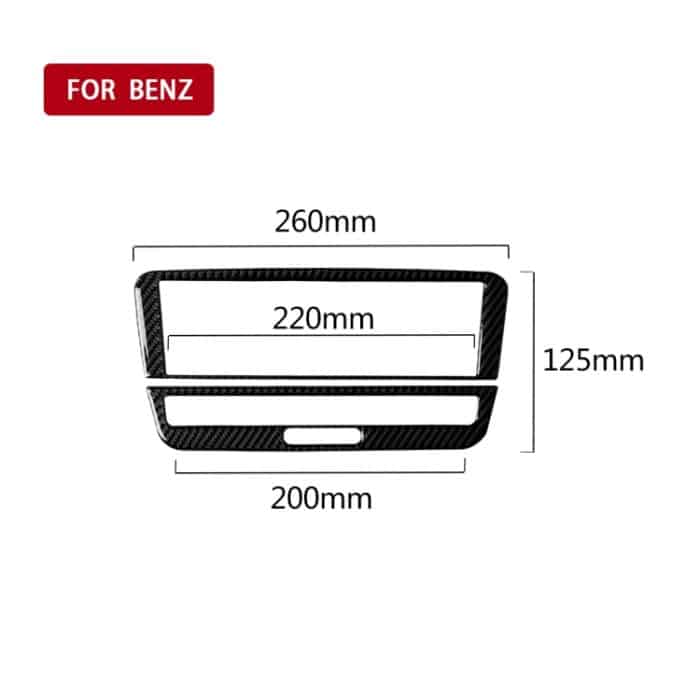 Auto Carbon Fiber Solid Color Klimaanlage CD Panel Dekorativer Aufkleber für Mercedes-Benz A Klasse 2013-2018 / B Klasse 2012-2018 / CLA 2013-2017 / GLA 2013-2018, Links- und Rechtsantrieb Universal – Bild 2