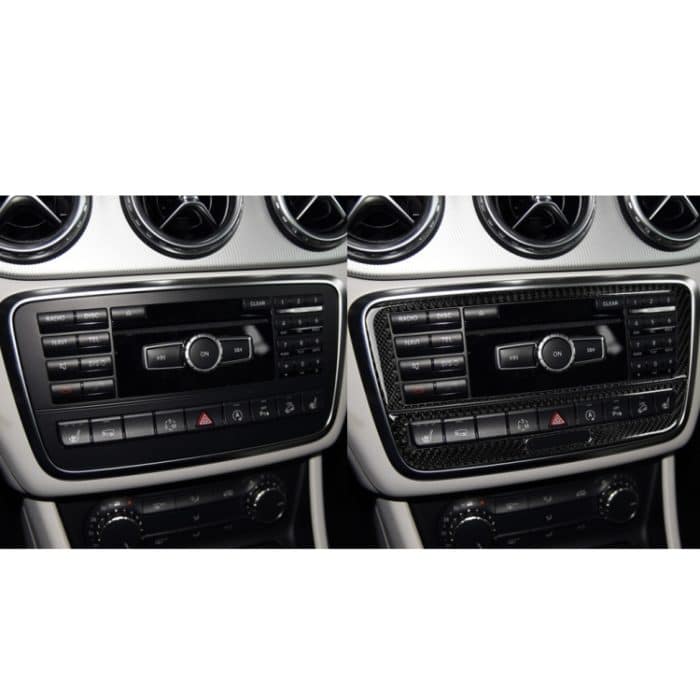 Auto Carbon Fiber Solid Color Klimaanlage CD Panel Dekorativer Aufkleber für Mercedes-Benz A Klasse 2013-2018 / B Klasse 2012-2018 / CLA 2013-2017 / GLA 2013-2018, Links- und Rechtsantrieb Universal – Bild 5