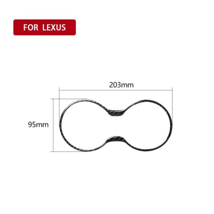 Auto Carbon Faser Wasserbecherhalter Rahmen dekorative Aufkleber für Lexus RX300 / 270 / 200T / 450h 2016-2019, Links- und Rechtsantrieb Universal – Bild 2
