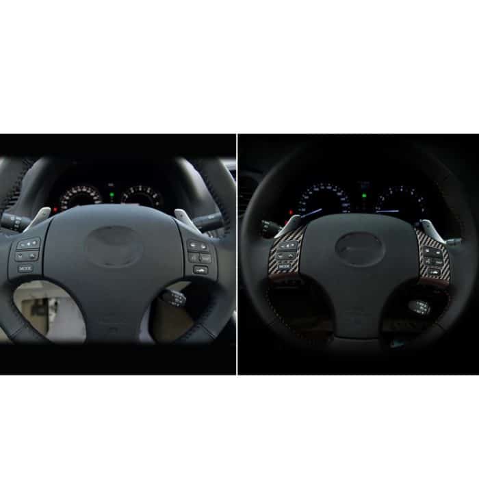 Auto Carbon Lenkradknopf B Dekorativer Aufkleber für Lexus IS250 300 350C 2006-2012, Links- und Rechtsantrieb Universal – Bild 5