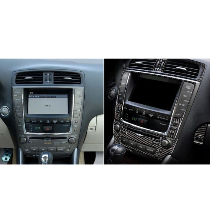 Car Carbon Fiber CD Panel Dekorativer Aufkleber für Lexus IS250 300 350C 2006-2012, Links- und Rechtsantrieb Universal – Bild 5