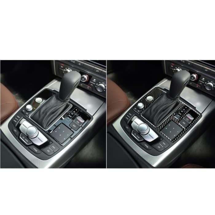 Auto Carbon Faser Einknopf Startplatte Dekorativer Aufkleber für Audi A6 S6 C7 A7 S7 4G8 2012-2018, Rechtslenker – Bild 7