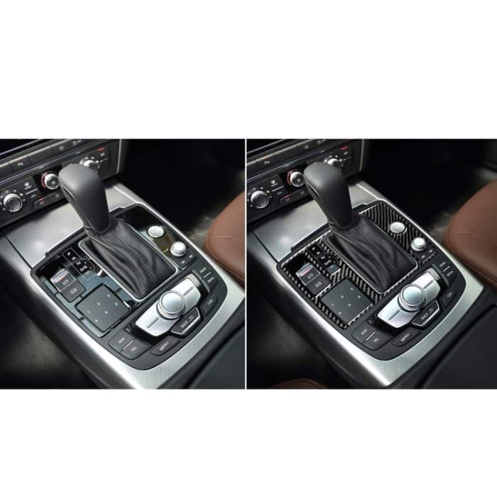 Auto Carbon Faser Einknopf Startplatte Dekorativer Aufkleber für Audi A6 S6 C7 A7 S7 4G8 2012-2018, Linkslenker – Bild 7