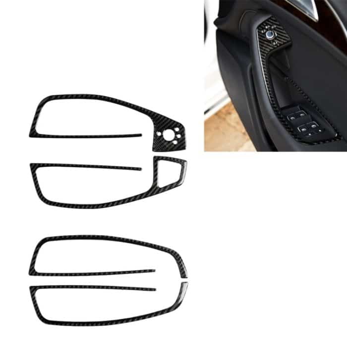 CRP8876.jpg Auto Kohlenstofffaserglasheber Lange Stil Dekorativer Aufkleber für Audi A6 S6 C7 A7 S7 4G8 2012-2018, Rechtsfahrt – Bild 1