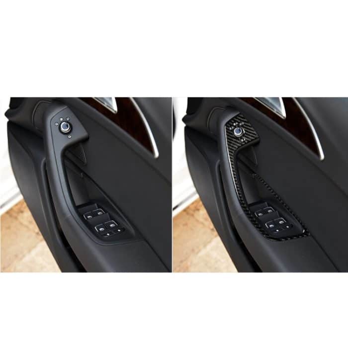 Auto Kohlenstofffaserglasheber Lange Stil Dekorativer Aufkleber für Audi A6 S6 C7 A7 S7 4G8 2012-2018, Rechtsfahrt – Bild 7