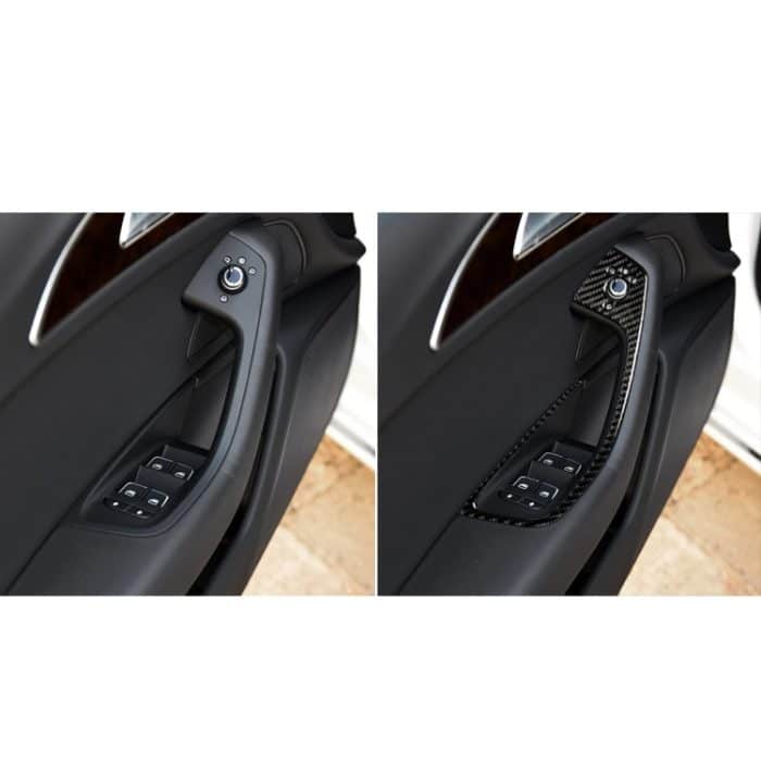 Auto Kohlenstofffaserglasheber Langstil Dekorativer Aufkleber für Audi A6 S6 C7 A7 S7 4G8 2012-2018, Linke Fahrt – Bild 7