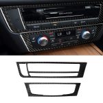 Auto Carbon Fiber Klimaanlage CD Panel Dekorativer Aufkleber für Audi A6 S6 C7 A7 S7 4G8 2012-2018, Linkslenker