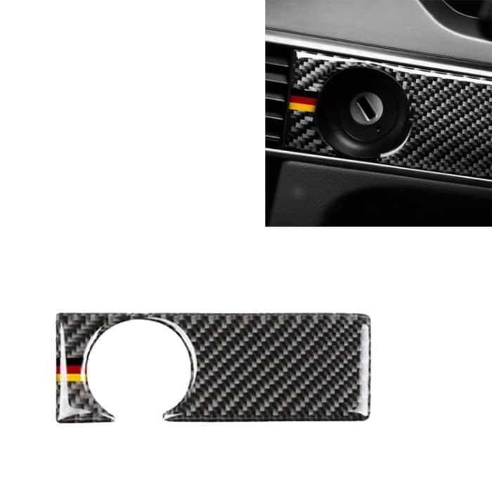 CRP8888.jpg Auto Carbon Faser Deutsche Flagge Farbe Schlüsselloch Dekorativer Aufkleber für Audi A6 2005-2011, Rechtslenker – Bild 1