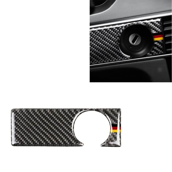 Auto Carbon Faser Deutsche Flagge Farbe Schlüsselloch Dekorativer Aufkleber für Audi A6 2005-2011, Linkslenker – Bild 1