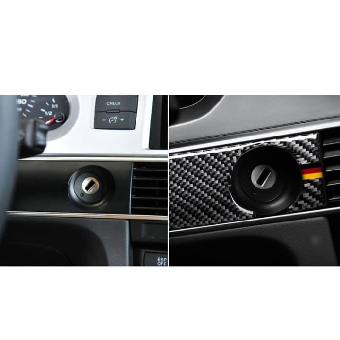 Auto Carbon Faser Deutsche Flagge Farbe Schlüsselloch Dekorativer Aufkleber für Audi A6 2005-2011, Linkslenker – Bild 7